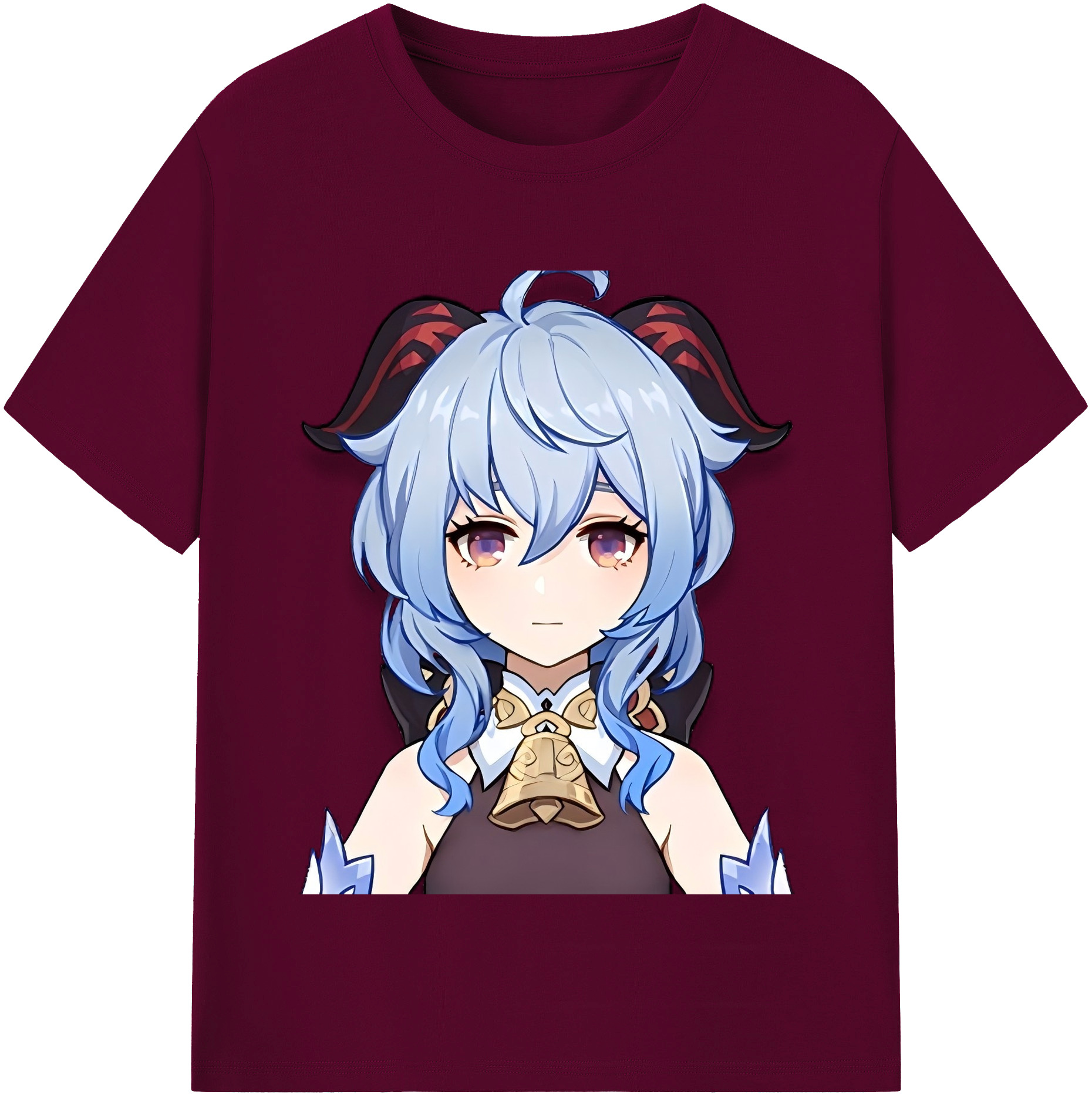 げんし神 甘雨 かんう genshin Ganyu レディースカジュアルプリントTシャツ（綿100％）